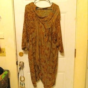 Women's Hampstead Bazaar Size Large Brown Paisley Pashmina Dress